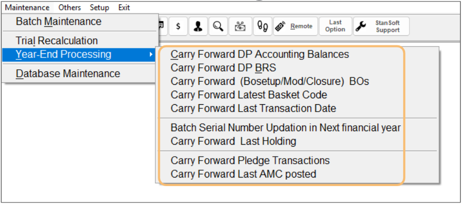 Carry Over process for the DP Segment – StanSoft